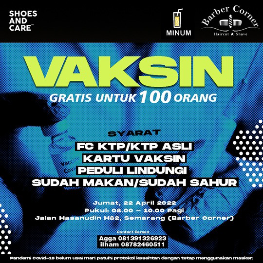Shoes and Care Hasanudin Semarang Mengadakan Vaksin Gratis!